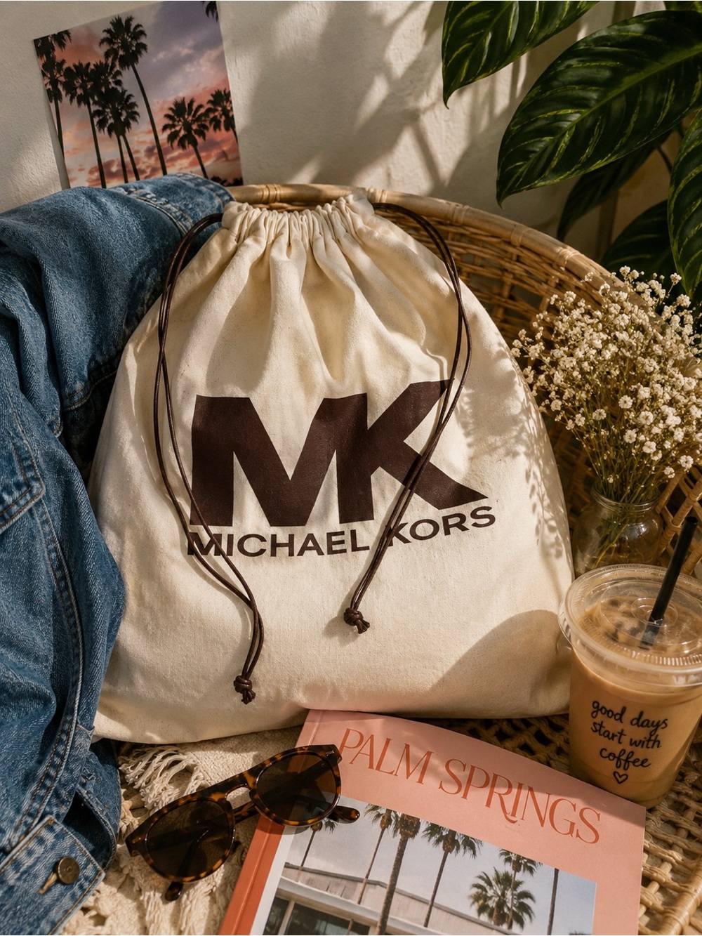 Authentic Michael Kors Large Canvas Cotton Dust Bag 20" x 20" Purse Storage